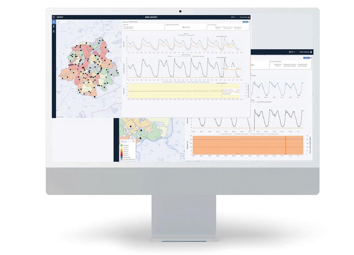 NRWCOCKPIT & LeakRedux® software help reduce water losses to below 10% in leak management: Detection of new AND historical hidden leaks (usually accounting for most of your water losses), real-time detection of bursts, quantification of cumulative volume losses of leaks, economical prioritisation: which leak to repair first